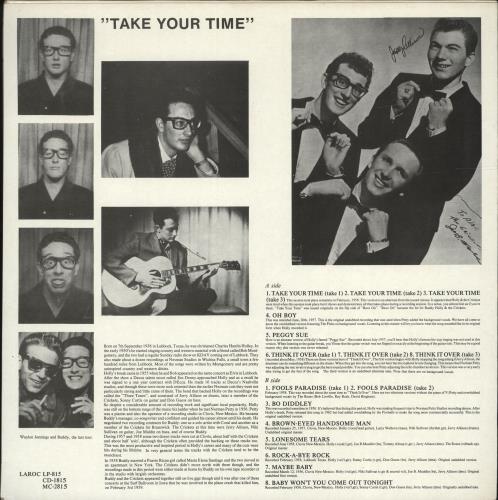 Buddy Holly Take Your Time vinyl LP album (LP record) UK BDHLPTA699845