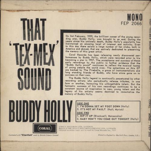 Buddy Holly That 'Tex-Mex' Sound 7" vinyl single (7 inch record / 45) UK BDH07TH773140