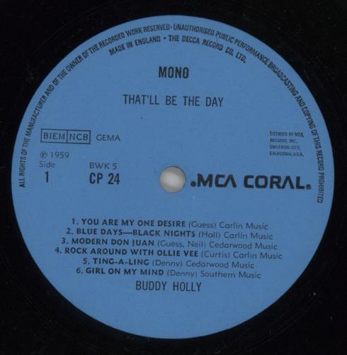 Buddy Holly That'll Be The Day vinyl LP album (LP record) UK BDHLPTH705628