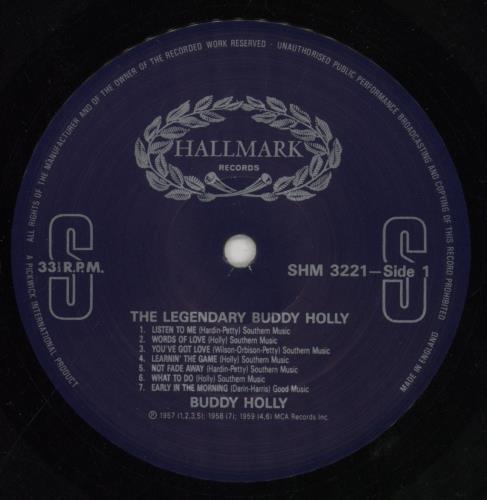 Buddy Holly The Legendary Buddy Holly vinyl LP album (LP record) UK BDHLPTH425672