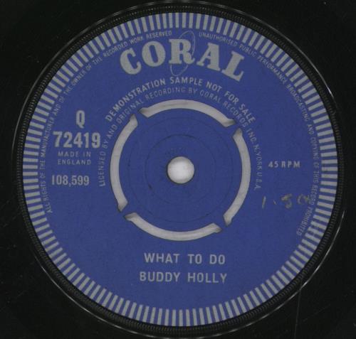 Buddy Holly What To Do - A Label 7" vinyl single (7 inch record / 45) UK BDH07WH834596