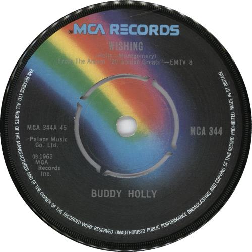 Buddy Holly Wishing + Sleeve 7" vinyl single (7 inch record / 45) UK BDH07WI702991