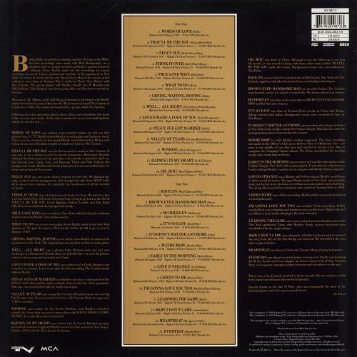 Buddy Holly Words Of Love vinyl LP album (LP record) UK BDHLPWO785463