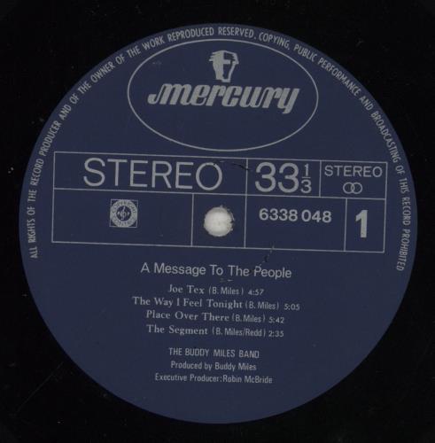 Buddy Miles A Message To The People vinyl LP album (LP record) UK BMELPAM656854
