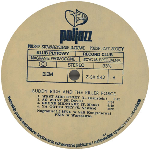 Buddy Rich Buddy Rich vinyl LP album (LP record) Polish BU-LPBU579526