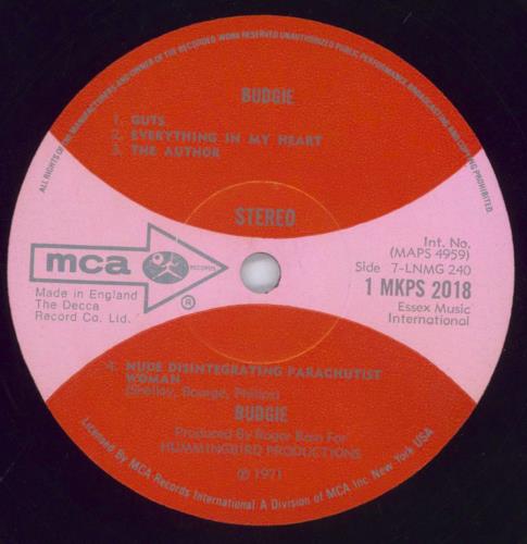 Budgie Budgie - 1st - EX vinyl LP album (LP record) UK BUDLPBU830753