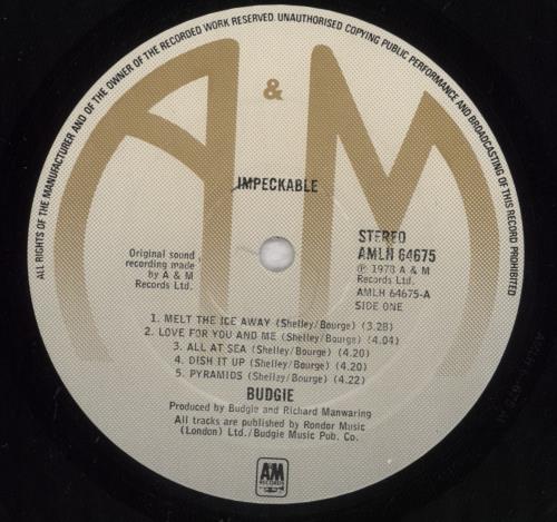 Budgie Impeckable vinyl LP album (LP record) UK BUDLPIM339289