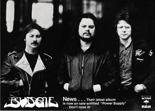 Budgie Power Supply - Fully Autographed handbill UK BUDHBPO884084