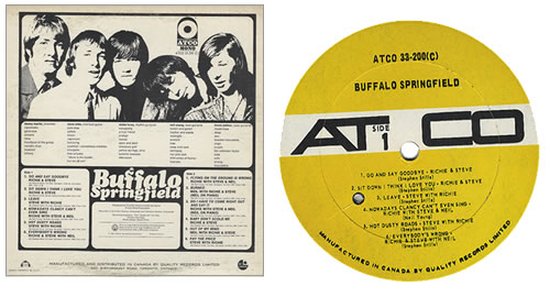 Buffalo Springfield Buffalo Springfield vinyl LP album (LP record) Canadian BFSLPBU365495