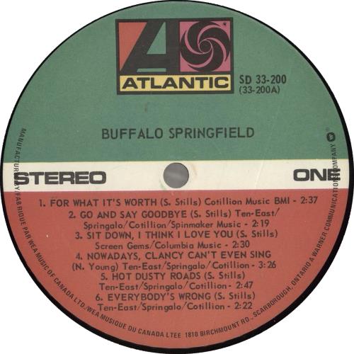Buffalo Springfield Buffalo Springfield vinyl LP album (LP record) Canadian BFSLPBU712615