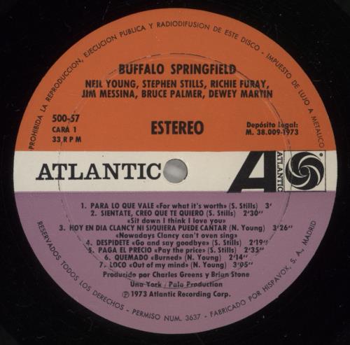 Buffalo Springfield Buffalo Springfield vinyl LP album (LP record) Spanish BFSLPBU882266