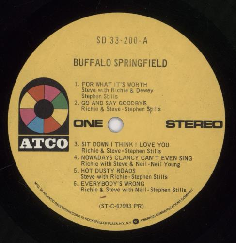 Buffalo Springfield Buffalo Springfield vinyl LP album (LP record) US BFSLPBU892452