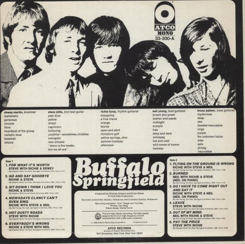 Buffalo Springfield Buffalo Springfield vinyl LP album (LP record) US BFSLPBU892452