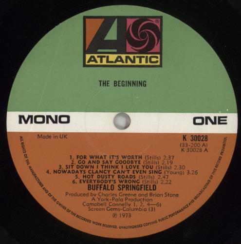 Buffalo Springfield The Beginning vinyl LP album (LP record) UK BFSLPTH264127
