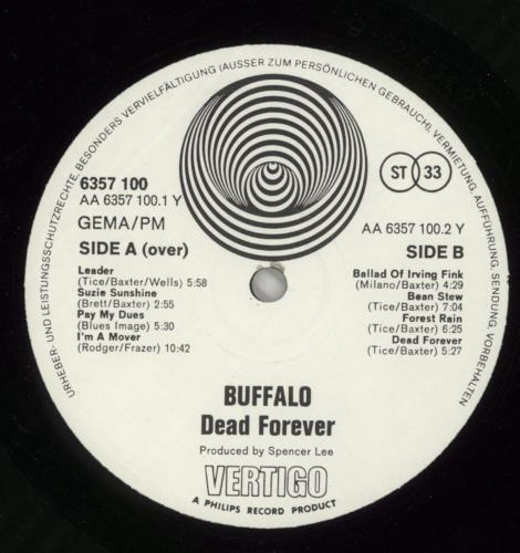 Buffalo Dead Forever... vinyl LP album (LP record) German ZUFLPDE869882