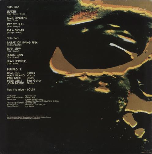 Buffalo Dead Forever... vinyl LP album (LP record) German ZUFLPDE869882