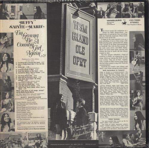 Buffy Sainte-Marie I'm Gonna Be A Country Girl Again vinyl LP album (LP record) US BSMLPIM876201
