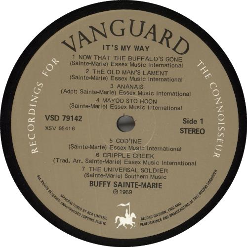 Buffy Sainte-Marie It's My Way! vinyl LP album (LP record) UK BSMLPIT736318