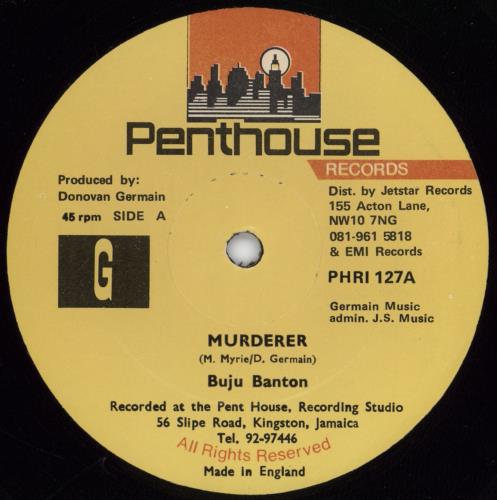 Buju Banton Murderer 12" vinyl single (12 inch record / Maxi-single) UK B0E12MU769797