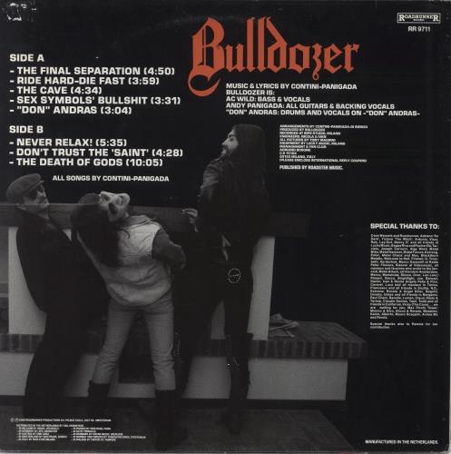 Bulldozer The Final Separation vinyl LP album (LP record) Dutch QVXLPTH800524
