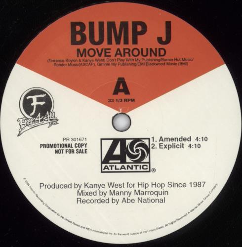 Bump J Move Around 12" vinyl single (12 inch record / Maxi-single) US 83O12MO881272