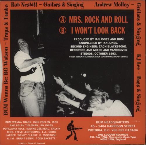 Bum Mrs. Rock And Roll 7" vinyl single (7 inch record / 45) UK 1-V07MR868903