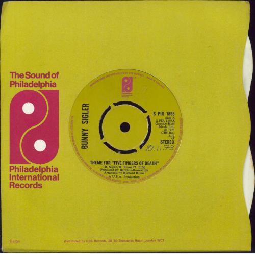 Bunny Sigler Theme For "Five Fingers Of Death" 7" vinyl single (7 inch record / 45) UK BNX07TH803987