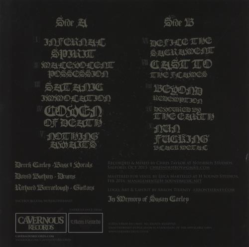 Burial [Metal] Unholy Sedition vinyl LP album (LP record) UK 9Z2LPUN868092