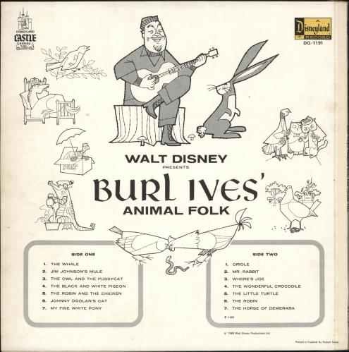 Burl Ives Animal Folk vinyl LP album (LP record) UK BUVLPAN728774