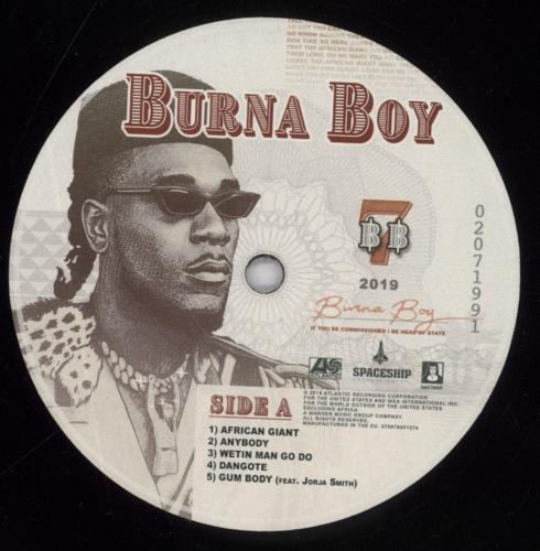 Burna Boy African Giant 2-LP vinyl record set (Double LP Album) UK 6282LAF832422