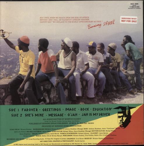 Burning Spear Farover - Sample stickered vinyl LP album (LP record) UK 8BSLPFA819013