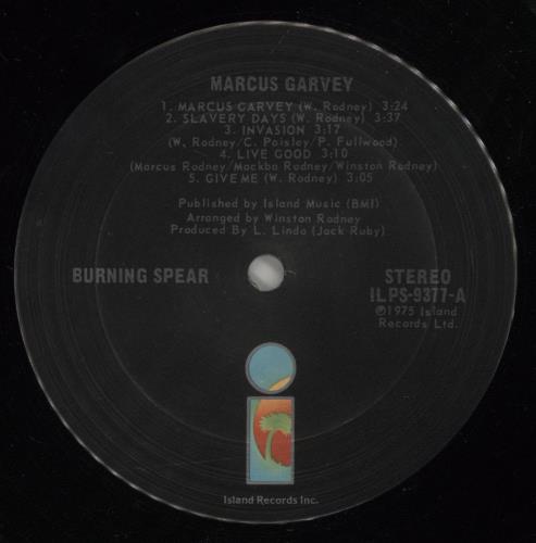 Burning Spear Marcus Garvey vinyl LP album (LP record) US 8BSLPMA881992