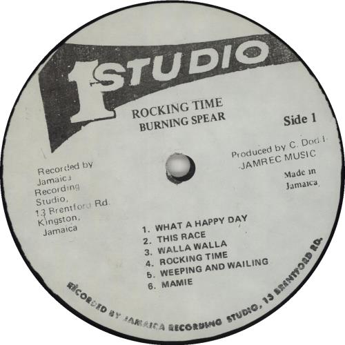Burning Spear Rocking Time vinyl LP album (LP record) Jamaican 8BSLPRO681328