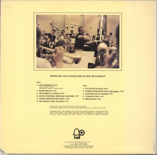Burt Bacharach Lost Horizon vinyl LP album (LP record) US BAHLPLO697435