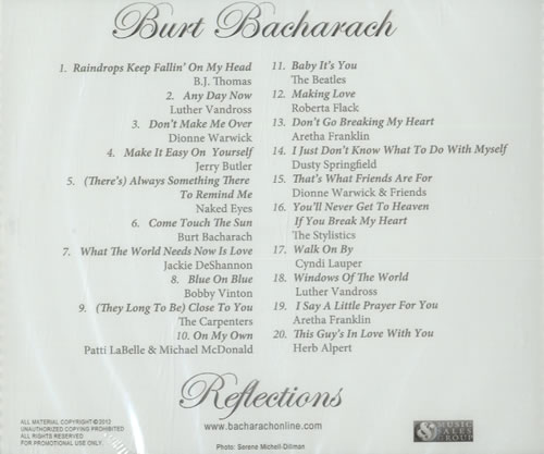 Burt Bacharach Reflections - Sealed CD album (CDLP) US BAHCDRE557197