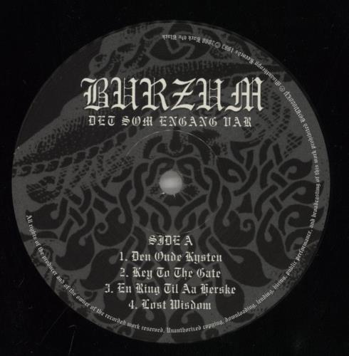 Burzum Det Som Engang Var vinyl LP album (LP record) UK E2RLPDE811910