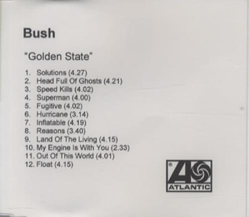 Bush Golden State CD-R acetate UK B-UCRGO203175