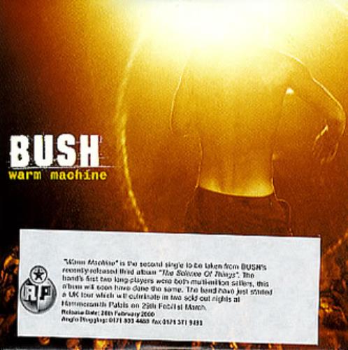 Bush Warm Machine CD single (CD5 / 5") UK B-UC5WA152414
