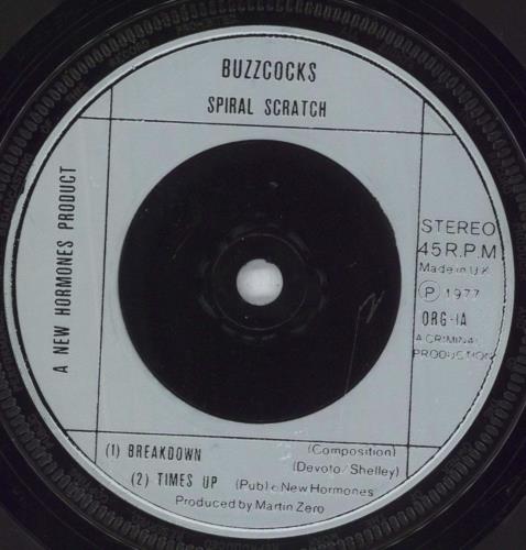 Buzzcocks Spiral Scratch - 1st 7" vinyl single (7 inch record / 45) UK BUZ07SP828693