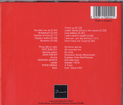 Buzzcocks Time's Up CD album (CDLP) UK BUZCDTI633170