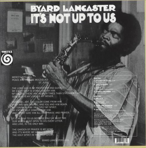 Byard Lancaster It's Not Up To Us vinyl LP album (LP record) US Q0KLPIT872189