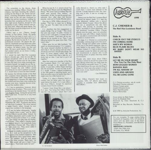 C.J. Chenier Let Me In Your Heart vinyl LP album (LP record) US 5AKLPLE804514