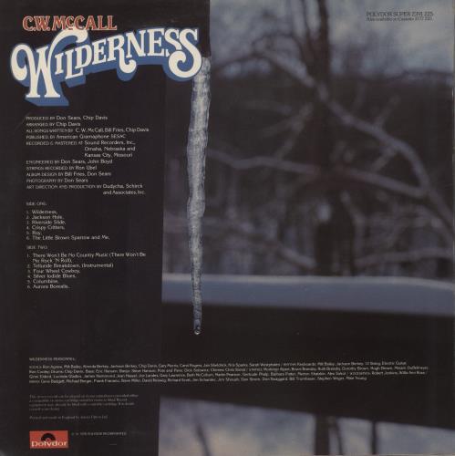 C.W. McCall Wilderness vinyl LP album (LP record) UK CW1LPWI864542
