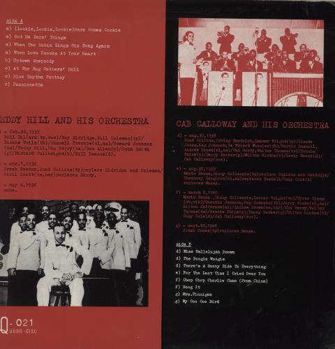 Cab Calloway And Their Orchestras vinyl LP album (LP record) Italian C\CLPAN760344