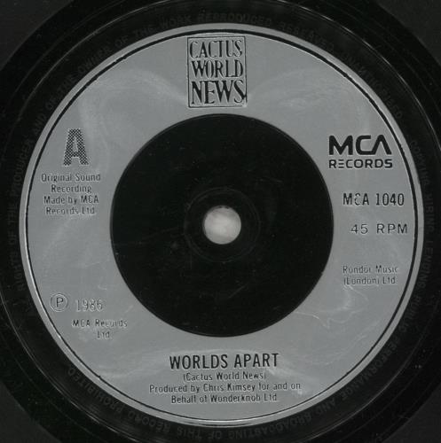 Cactus World News Worlds Apart 7" vinyl single (7 inch record / 45) UK CWN07WO633929