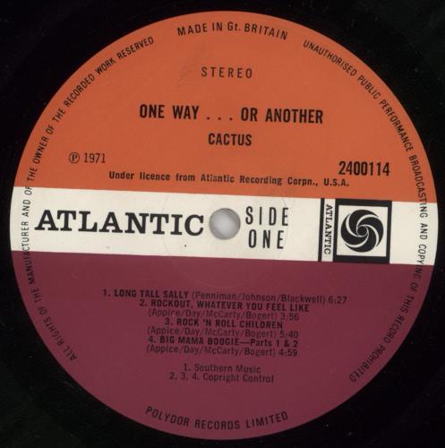 Cactus One Way....Or Another vinyl LP album (LP record) UK CUSLPON866115
