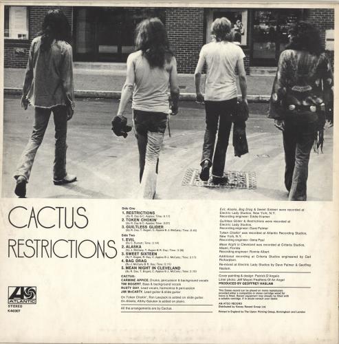 Cactus Restrictions vinyl LP album (LP record) UK CUSLPRE290914
