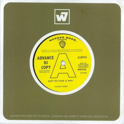 Cajun Hart Got To Find A Way 7" vinyl single (7 inch record / 45) UK CJH07GO317303