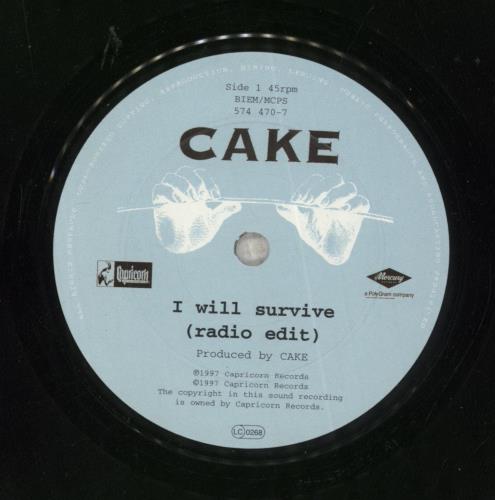 Cake I Will Survive + Insert 7" vinyl single (7 inch record / 45) UK CKE07IW206508