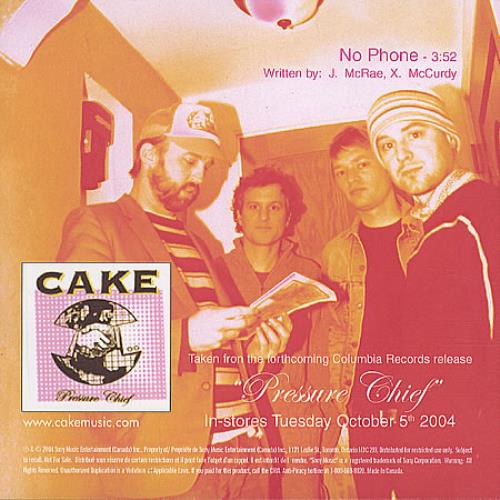 Cake No Phone CD-R acetate Canadian CKECRNO387649